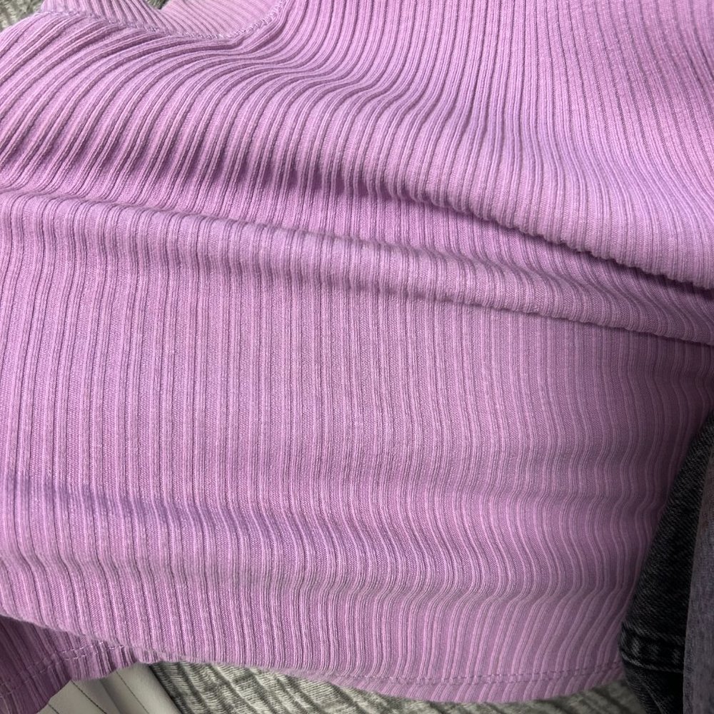 Zara Lilac High Neck Ribbed Tank - Picture 4 of 4